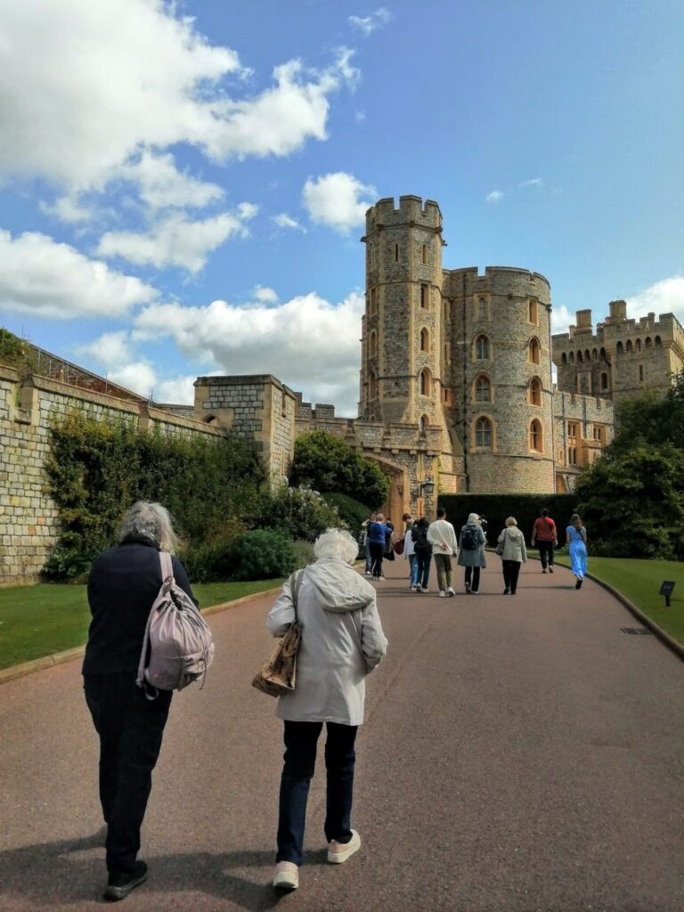 Some members walking towards Windsor Castle on 2024 Educational Visit